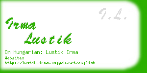 irma lustik business card